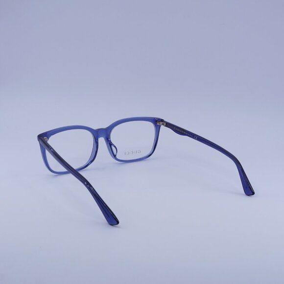 Gucci GG0333OA 003 Eyeglasses Transparent Blue 55mm Rectangle Frame - Picture 6 of 11